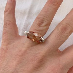 padparadscha color stone ring - very unique